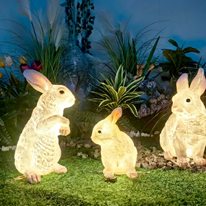 Lumière LED 3D en forme de lapin personnalisée, IP65, pour extérieur, corps en résine transparente et fibre de verre, pour décorations de jardin, pelouse, parc, pour le Ramadan - Product Image 5