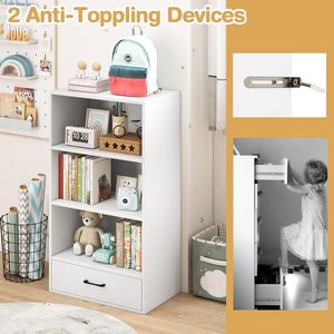 Moderna libreria cubica in legno a <span class=keywords><strong>4</strong></span> livelli con cassetto piccoli spazi Organizer libreria per soggiorno e camera da letto per sala da pranzo - Product Image 5