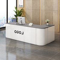 QT-231X Comptoir d'angle commercial en cuir en forme de L simple avec rangement pour magasins de vêtements, design minimaliste moderne