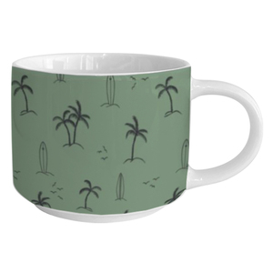 แก้วกาแฟเซรามิคลายเขียวทันสมัย ขายดีจากโรงงาน ปลอดภัยสำหรับเครื่องล้างจาน เหมาะสำหรับเป็นของขวัญทางธุรกิจ - Product Image 1