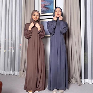Sharut Groothandel Hoge Kwaliteit Turkse Bescheiden Hoodie Abaya voor Meisjes Moslima's Jurk Eén Delig Lange Burka Jilbab Gebedskleding - Product Image 2