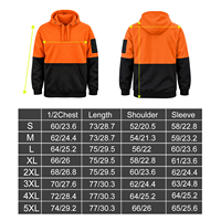 Sweat-shirt à capuche de sécurité imperméable AS/NZS haute visibilité 280 g/m² 100 % polyester polaire, pull-over de travail avec poche, personnalisable OEM