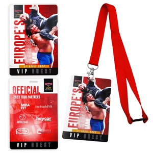 Cordón de poliéster multicolor personalizado y económico de fábrica con tarjeta de identificación VIP y tarjetas de acceso a la zona de backstage con logo impreso - Product Image 3