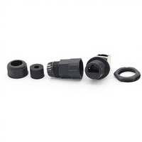 Connecteur RJ45 intelligent à angle droit 8P8C pour panneau frontal avec câble, étanche, pour Ethernet