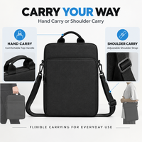 Sac pour ordinateur portable de 14 pouces, étui pour ordinateur portable professionnel, bandoulière, poignée, sac d'ordinateur protecteur, résistant à l'eau, pour le bureau, les voyages, l'école