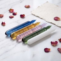 Stylo à plume en verre artisanal de qualité supérieure, couleur unie, en cristal, pour artiste, écriture, dessin et signature
