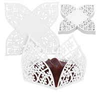 50pcs Tasses à truffes en dentelle blanche Boîte à bonbons Papier d'emballage élégant pour vos friandises sucrées