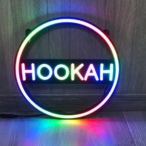 Custom appeso muro Art segno led decorazione <span class=keywords><strong>arcobaleno</strong></span> inseguimento circolare di colore insegne al neon per il negozio - Product Image 6