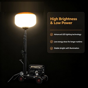 Tour d'éclairage mobile LED tout-en-un sur chariot, trépied portable, puissante tour d'éclairage LED 1000W pour chantier, gonflable - Product Image 4