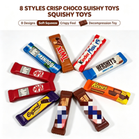 Jouets Squishy de Noël en forme de barre de chocolat, styles variés, à rebond lent, anti-stress, jouet sensoriel de collection pour cadeaux de fête