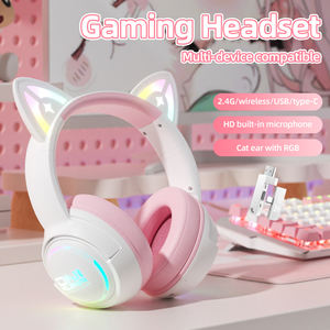 Auriculares Inalámbricos para Juegos <span class=keywords><strong>ONIKUMA</strong></span> GT838 2.4G con Bluetooth, Orejas de Gato RGB, Micrófono Desmontable para PS5, PS4, Switch, PC, Portátiles y Dispositivos Móviles - Product Image 1