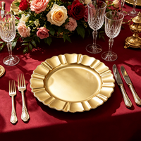 Assiettes de présentation en PP vert résistant aux chocs, style antique, pour la restauration de fêtes et les événements vintage (vente en gros)