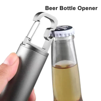 Lampe torche LED tactique 20W rechargeable USB-C avec zoom, mousqueton et ouvre-bouteille pour le camping