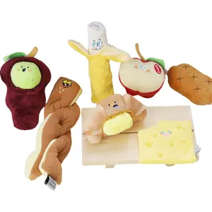 Serie di frutta cane di piccola taglia interattivo giocattolo di peluche giocattoli di erogazione di cibo nascondi trattare Squeaky Pet Sniff Toy