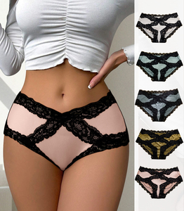 New Arrivals Chất Lượng Cao Vải Đồ Lót Độ Đàn Hồi Da Thân Thiện Lưới Nối Thanh Lịch Hip Nâng Ren Quần Lót - Product Image 1