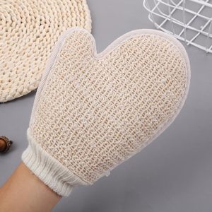 Gants de bain en coton de chanvre biodégradable avec logo personnalisé, exfoliant de douche en jute et coton, éponges et brosses de bain en loofah - Product Image 3