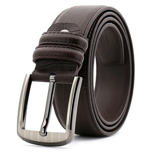 Cinturón de cuero genuino de animales 100% de alta calidad, cinturón de cuero puro para hombres, hebilla de aleación ajustable informal, cinturón de cuero genuino - Product Image 3