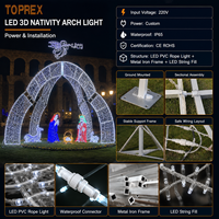 Arche lumineuse géante TOPREX à motif de crèche, LED, extérieure, étanche IP65, qualité commerciale, décoration de projet de vacances, personnalisable
