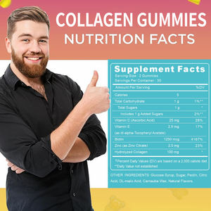 OEM/ODM <b>Collagen</b> Gummies With <b>Biotin</b> Vitamin C for Hair Nail Skin Healthcare Supplement Gummy Candy - Product Image 2