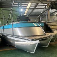 Nouvelle Tendance Bateau Ponton Diesel à Coque en Aluminium de 22 pieds pour Pêche Sportive à Grande Vitesse avec Écran Tactile et Commande de Croisière Soudée