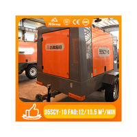 Compresseur d'air portable ZEGA 95SCY-7/10 diesel haute pression, lubrifié, refroidi par eau, pour l'exploitation minière et le forage de puits d'eau
