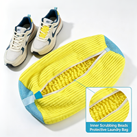 Sac de lavage en filet pour chaussures avec fermeture éclair, organiseur de linge réutilisable, pochette de lavage pour baskets pour machine à laver domestique