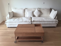 Canapé nordique entièrement lavable en coton et lin, ensemble de canapés en tissu pour salon, meubles de salon en rangée droite