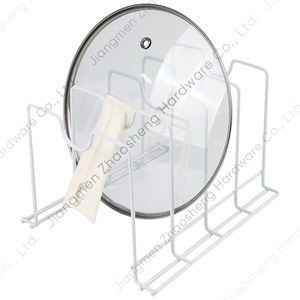 Metal <b>Pot</b> <b>Lid</b> Rack With Stand For Kitchen Utensil Storage Cutting Board Knife Board Organizer Square Modern Design - Product Image 5