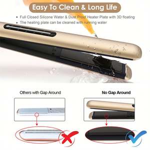 Plancha y Rizador de Pelo 2 en 1 de Acero Inoxidable de Alta Calidad, Motor sin Escobillas, Panel Curvo Flotante Dorado, Multi-Estilizador - Product Image 4