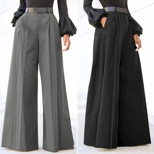 Nouveau <span class=keywords><strong>pantalon</strong></span> évasé taille haute pour <span class=keywords><strong>femme</strong></span>, coupe décontractée, délavé coloré, anti-boulochage, <span class=keywords><strong>été</strong></span> - Product Image 2