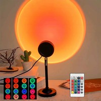 Projecteur USB RGB 16 couleurs effet coucher de soleil, lampe LED colorée pour la maison, le café, le bureau, la table, le sol, éclairage d'ambiance arc-en-ciel