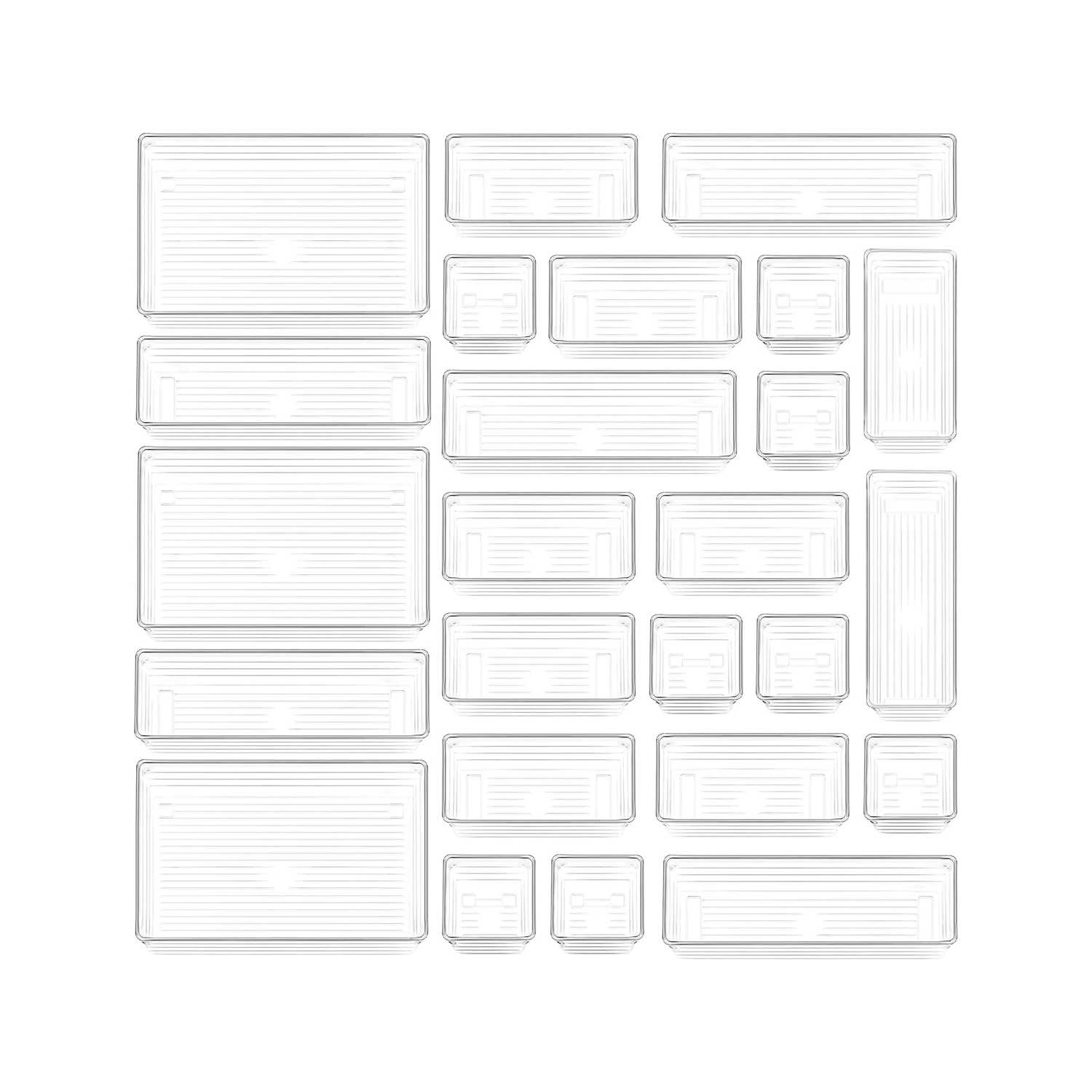 Ensemble transparent de 25 pièces