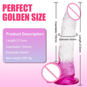 새로운 도착 거대한 크기 여분의 긴 슈퍼 큰 나사 실 디자인 크리스탈 클리어 젤리 딜도 울트라 현실적인 성인 섹스 토이 - Product Image 4