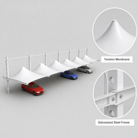 Abri de voiture à membrane mural perforé, gain de place, abri de stationnement étanche résistant aux UV, taille personnalisée