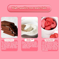 60g Chocolat Solide au Goût de Lait, Substitut de Beurre de Cacao Matcha, Snacks Sandwich au Chocolat et Fraise Entière Lyophilisée