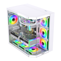 Gabinete Gamer LOVINGCOOL de Nuevo Estilo para PC, Chasis ATX Tipo Cubo de Vidrio Templado con RGB, Cubierta de Torre Mediana para Computadora de Escritorio