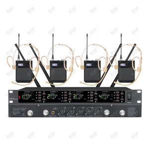 DA-8024 UHF 4-Channel Wireless Microphone System with AA Battery and XLR Connector-Handheld/Lavalier/Headset/Desktop Use - Product Image 4