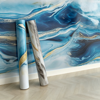 Papier peint moderne autocollant imperméable effet carrelage marbre 3D épais pour mur d'accentuation de salon, hôtel, espace de divertissement