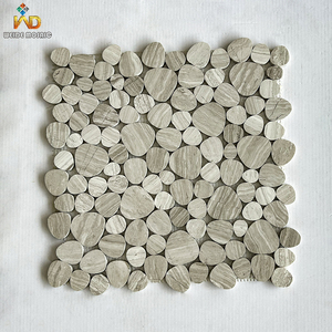 Mosaïque de galets en pierre naturelle à grain de bois gris pour la décoration des murs et sols de salle de bain et de <span class=keywords><strong>cuisine</strong></span>, design d'intérieur moderne - Product Image 1