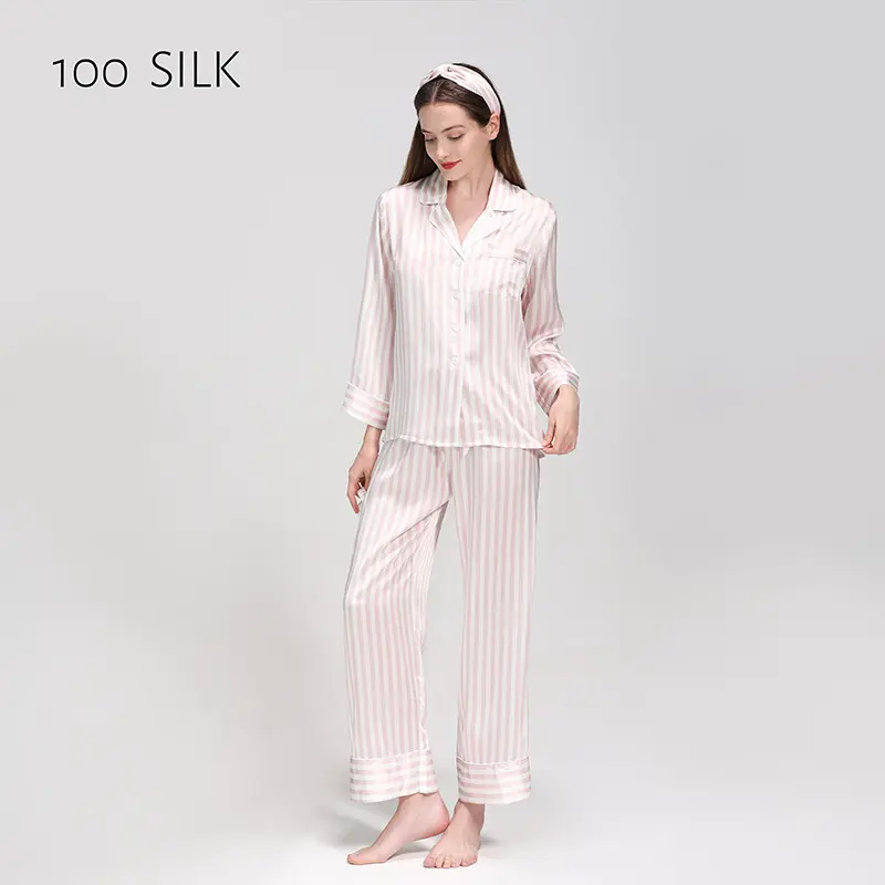 Luxe Elegante Pure 100 Zijde Nachtkleding Nacht Slapen Pyjama Voor Vrouwen Dames