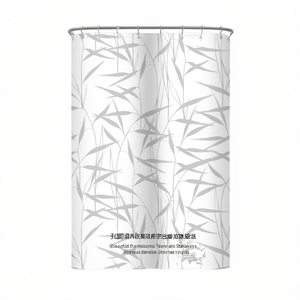 Cortina de Ducha de Tela Lago, 180x200 cm, Diseño de Bambú, Decoración para Baño - Product Image 2