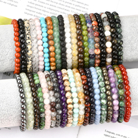 Pulsera de cuentas de cristal curativa de energía para niños, brazalete de cuentas de cristal de gran variedad para regalos, 6MM