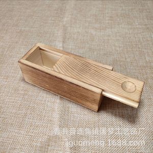 Caja de Almacenamiento de Escritorio de Madera Hecha a Medida, Rectangular, Color Quemado, Organizador de Oficina, 4 cm de Alto, para Montar en la Superficie de la Mesa - Product Image 1