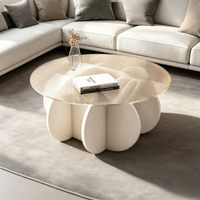 Table basse en verre minimaliste, design moderne, petite table de salon, mobilier tendance de luxe léger pour la maison