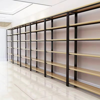 Verstelbare houten supermarkt schappen, metalen frame multi-tier opslagrekken voor detailhandel & snackwinkels