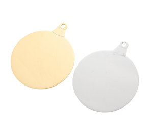 Ornamen Bertema Olahraga yang Dipersonalisasi, Pelat Kosong Baja Anti Karat Berlapis Emas, Hadiah Natal, Ukiran DIY, Finishing Cermin Poles - Product Image 1