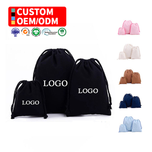 High Quality Custom Recycled <strong>Black</strong> Calico Cotton Dust <strong>Bag</strong> Drawstring Shopping <strong>Bags</strong> for Handbags - Product Image 1