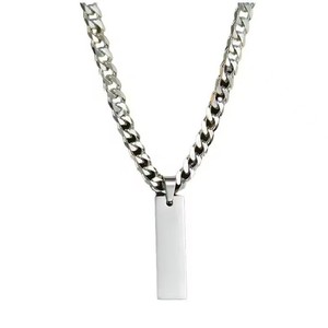 Conjunto de Collar y <span class=keywords><strong>Pulsera</strong></span> de Eslabones Cubanos Personalizados, Acero Inoxidable Chapado en Oro de 18K, Resistente al Agua, con Logotipo DIY, Joyería Unisex - Product Image 3