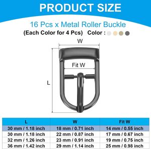 Boucle de ceinture à une seule pointe, boucle à rouleau métallique, boucles ovales à barre centrale pour la fabrication de ceintures et de sacs, quincaillerie en cuir - Product Image 2