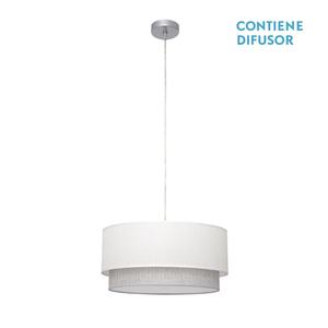Lampada a sospensione bianca e grigia 3xE27, dimensioni 40x40 cm, ideale per la decorazione d'interni e per fornire un'elegante illuminazione. - Product Image 1
